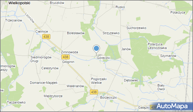 mapa Góreczki, Góreczki gmina Koźmin Wielkopolski na mapie Targeo